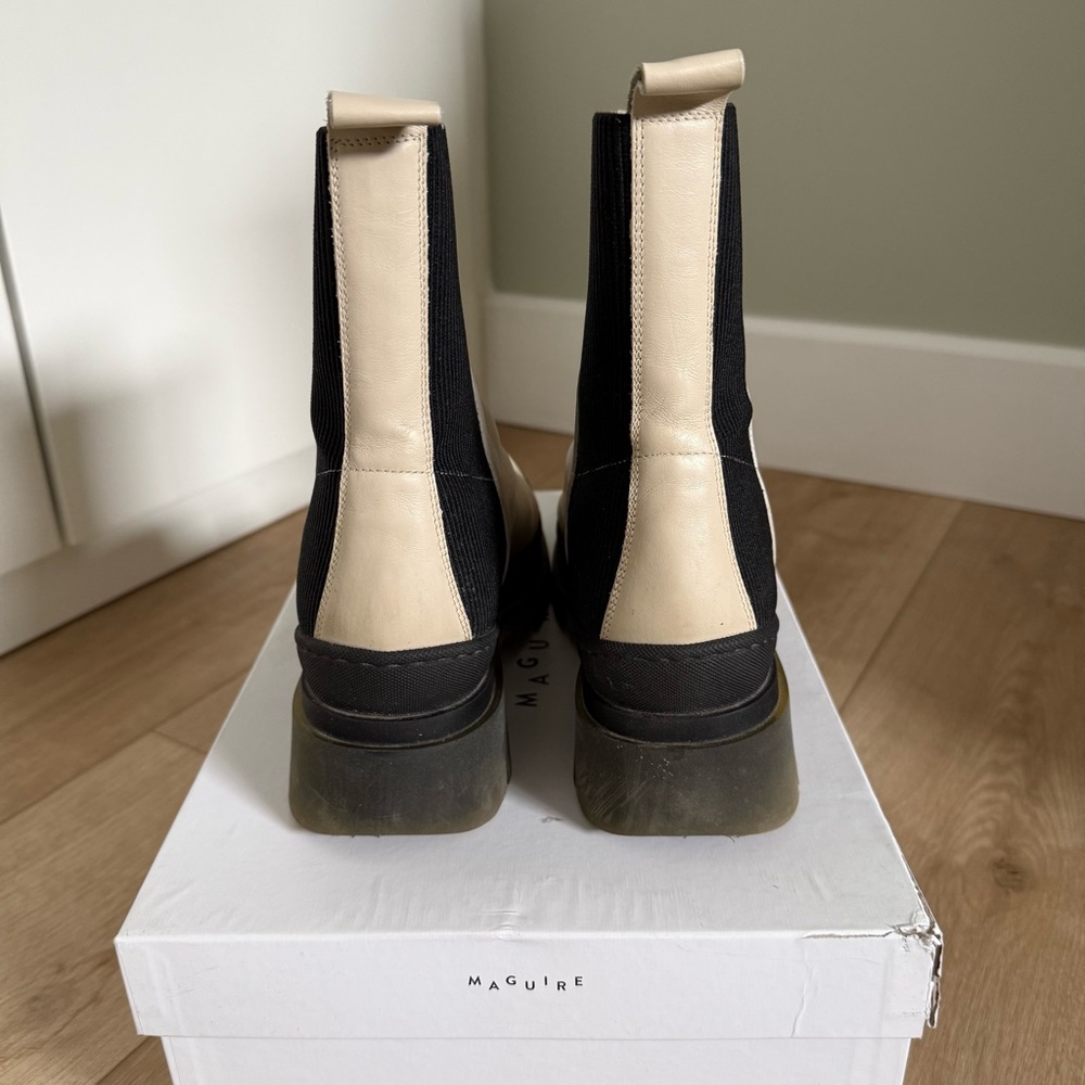 Maguire Sienna Cream Chelsea Lug Sole Boots - Women's Leather Boots - Picture 5 of 7